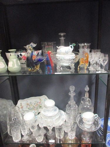 Lot 75 - A Copeland bowl, Aynsley teaset, Murano glass,...