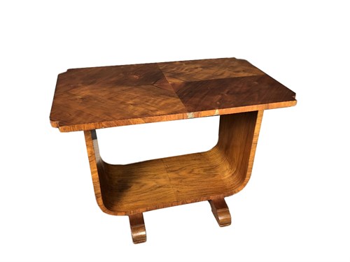 Lot 246 - An Art Deco walnut occasional table, retailed by Frederick Lawrence, London