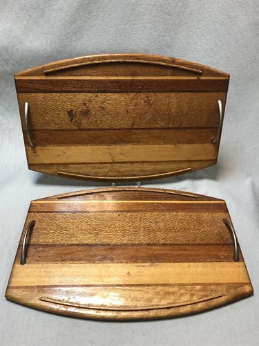 Lot 170 - A pair of Australian specimen wood trays by Tolga Woodworks