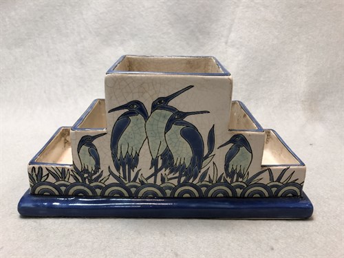 Lot 44 - A Keralouve Pottery desk stand