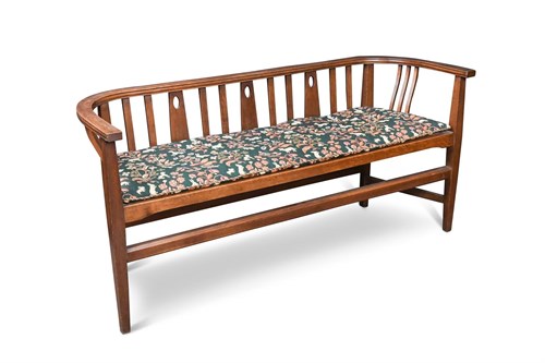 Lot 209 - E. A. Taylor for Wylie and Lochhead, an unusual Arts & Crafts oak settee