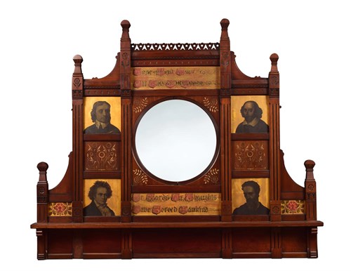 Lot 194 - A Gothic Revival oak overmantle