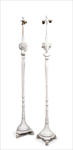 Lot 184 - A pair of 20th century standard lamps