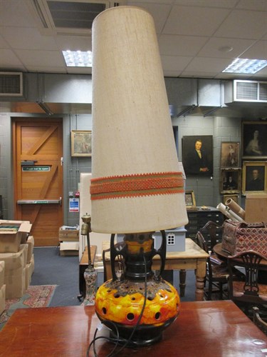 Lot 451 - Two German 1960's ceramic lamps together with...