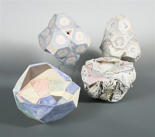 Lot 58 - Gary Standige (British, 1946-2016), a collection of four sculptural pottery wares
