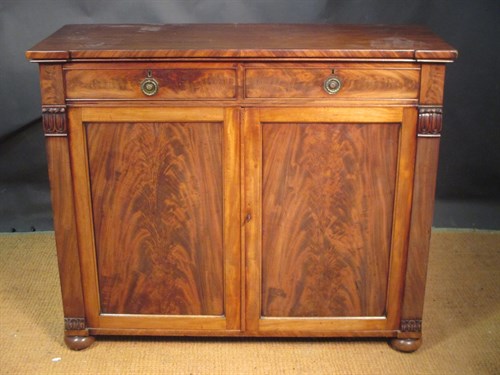 Lot 335 - A William IV mahogany cabinet with lapit...