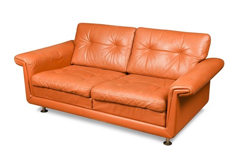 Lot 285 - A 1970's Danish two-seater leather sofa