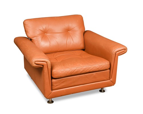 Lot 283 - A 1970's Danish leather armchair