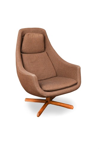 Lot 275 - An upholstered egg-type swivel lounge chair