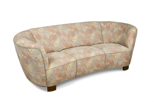 Lot 252 - A 1940's Danish Art Deco 'Banana' style three-seater sofa