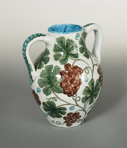 Lot 31 - Attributed to William de Morgan (British, 1839-1917), a twin-handled vase, circa 1880
