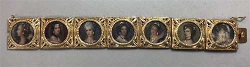 Lot 206 - A 20th century painted plaque bracelet by Ferdinando Trainotti of Verona