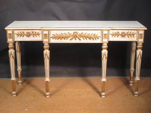 Lot 339 - A Directiore style parcel gilt console table,...