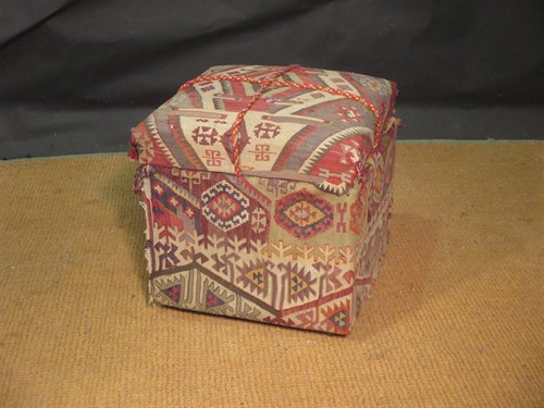Lot 347 - A Kelim upholstered box stool with rope...
