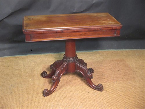 Lot 369 - A William IV rosewood pedestal card table,...