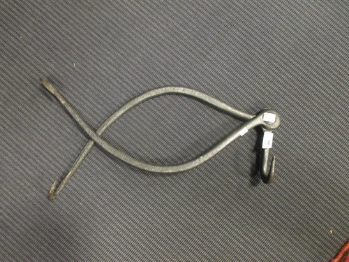 Lot 494 - A 19th century wrought iron hinged hanging hook