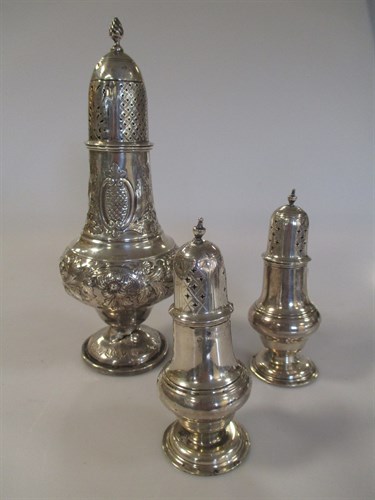 Lot 218 - A pair of Victorian silver casters London 1897,...