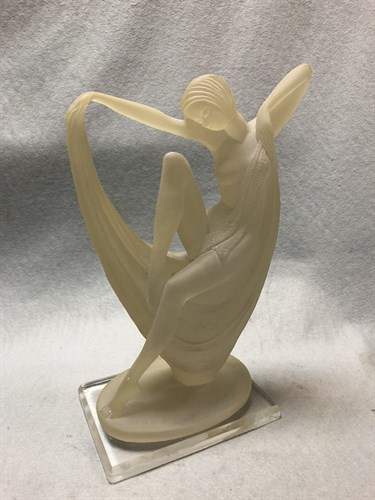 Lot 155 - An Art Deco style frosted acryllic figure of a dancing girl