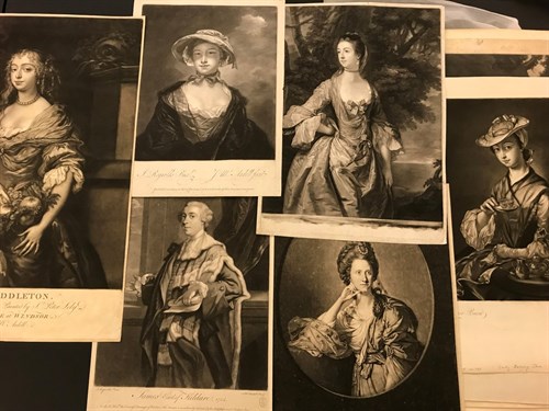 Lot 11 - A group of 15 mezzotint portraits, 18th century