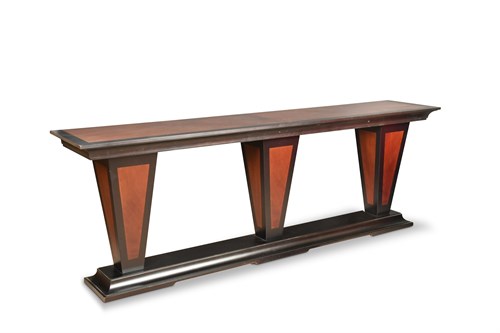 Lot 355 - A large contemporary triple pedestal mahogany...