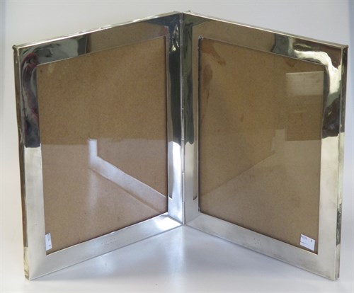 Lot 233 - A large silver double photograph frame