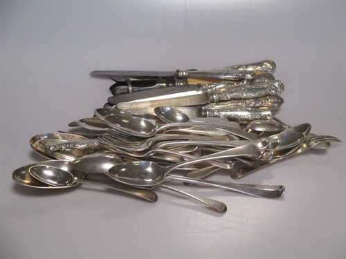 Lot 207 - A collection of assorted silver flatware, some...