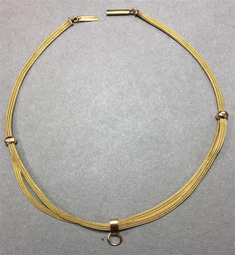 Lot 198 - A late 19th century adjustable ribbon necklace to take a pendant