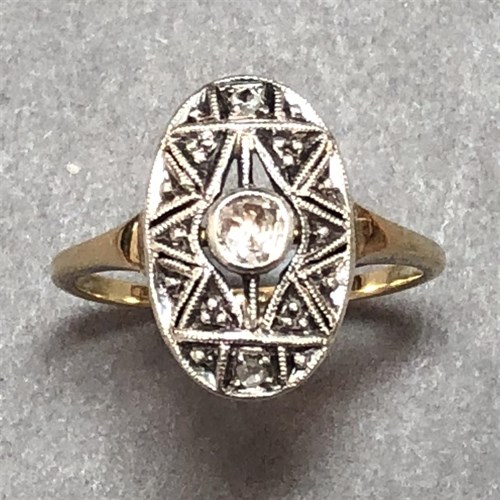 Lot 408 - An Austrian 14ct gold and diamond ring