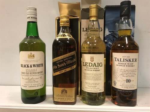 Lot 115 - Scotch Whisky, 4 bottles, single malt and...