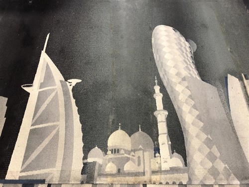 Lot 309 - Linley in collaboration with Brintons Carpets for the Burlington Arcade, London, a section of the Skyline Carpet featuring Dubai