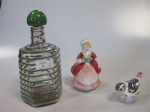 Lot 4 - A Venini glass decanter and stopper, with...