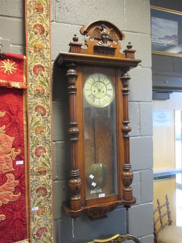 Lot 394 - A 19th century walnut cased Austrian wall...
