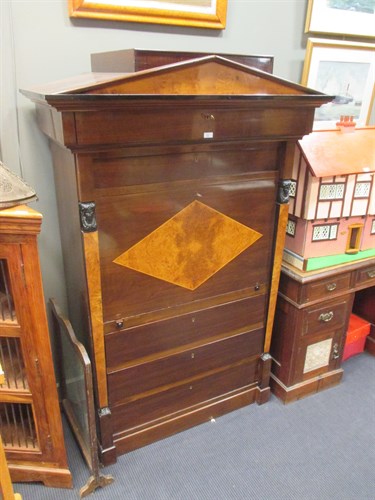 Lot 358 - A Biedermeier style mahogany and satinwood...