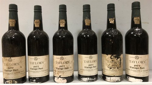 Lot 93 - Taylor's vintage port 1977, 12 bottles, levels...