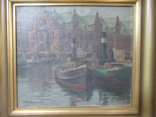 Lot 295 - Axel Johansen (Danish, 1872-1938), Harbour...