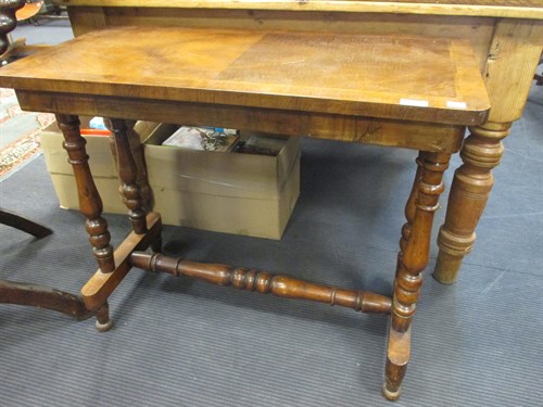 Lot 485 - A late Victorian mahogany side table on twin...
