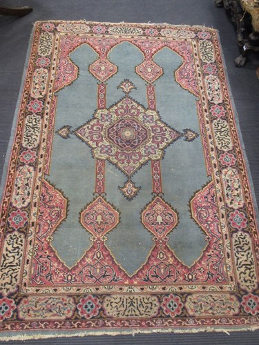 Lot 505 - An early 20th century eastern silk weave rug...