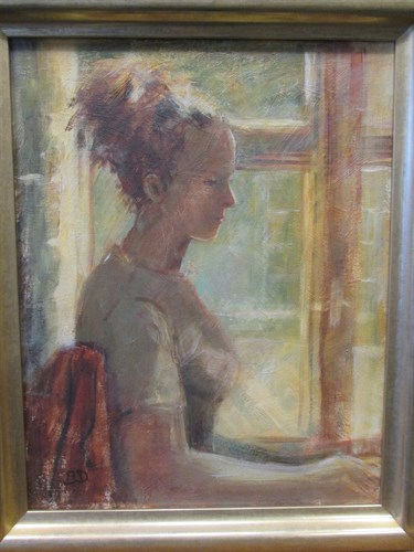 Lot 365 - Manner of Bernard Dunstan 'Portrait of a lady,...