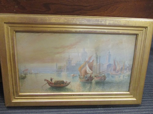 Lot 345 - Manner of J. M. W Turner 'Venetian Boats,...
