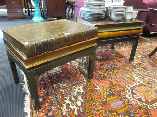 Lot 400 - A pair of painted side tables in the form of a...
