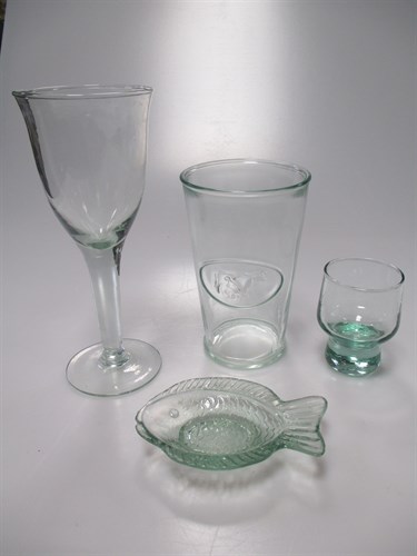 Lot 46 - A quantity of green recycled glass to include...