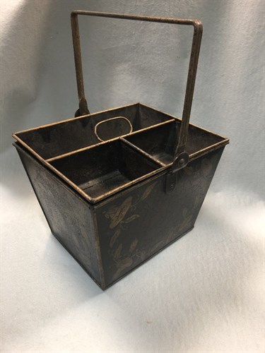 Lot 339 - A 19th century floral painted toleware basket