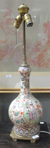 Lot 445 - A 20th century bottle vase lamp total high...
