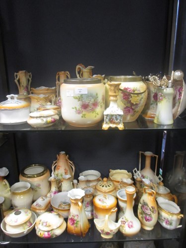Lot 63 - A collection of Edwardian floral painted Crown...