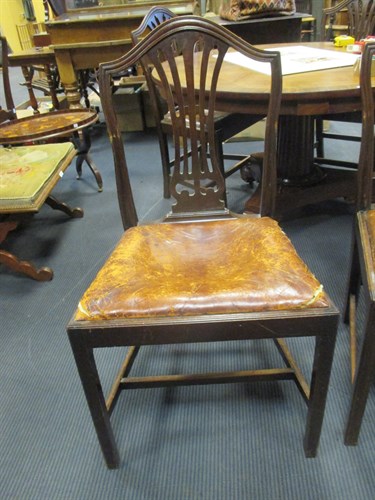 Lot 475 - A set of six Hepplewhite style mahogany dining...