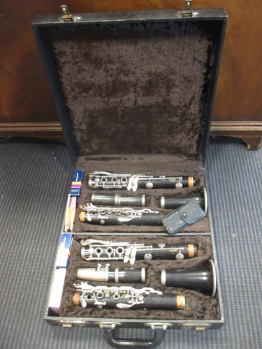 Lot 113 - LeBlanc Paris, a pair of ebonised wood cased...