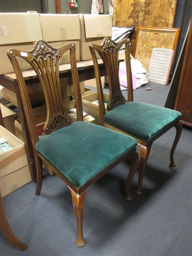 Lot 379 - A set of eight Edwardian walnut dining chairs (8)
