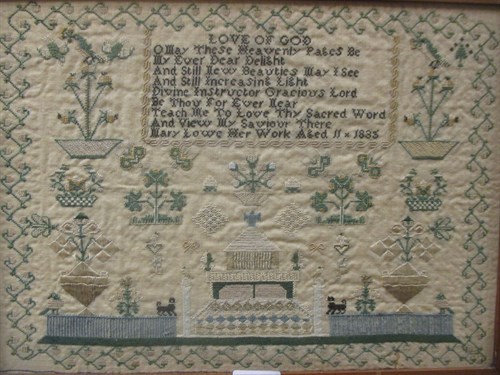 Lot 246 - Framed and dated embroidery sampler