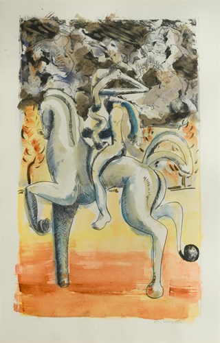 Lot 217 - M Vergette (20th Century), Surrealist horse...