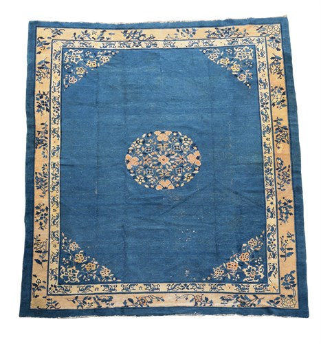 Lot 482 - A Chinese Peking blue ground carpet